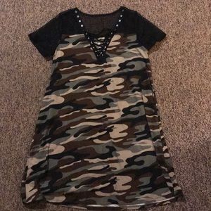 camo t-shirt dress